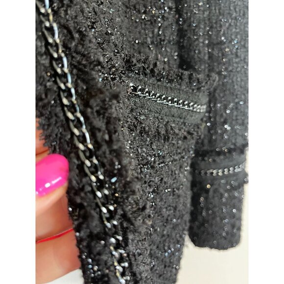 Basic House Women XS Black Tweed Midi Retro Minimalist Neutral Punk Grunge Indie - Picture 7 of 16